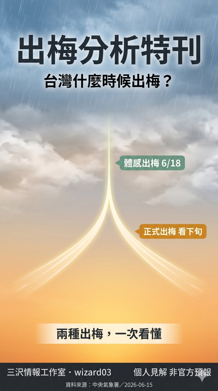 出梅分析特刊封面:兩種出梅一次看懂(體感出梅 6/18、正式出梅看下旬)